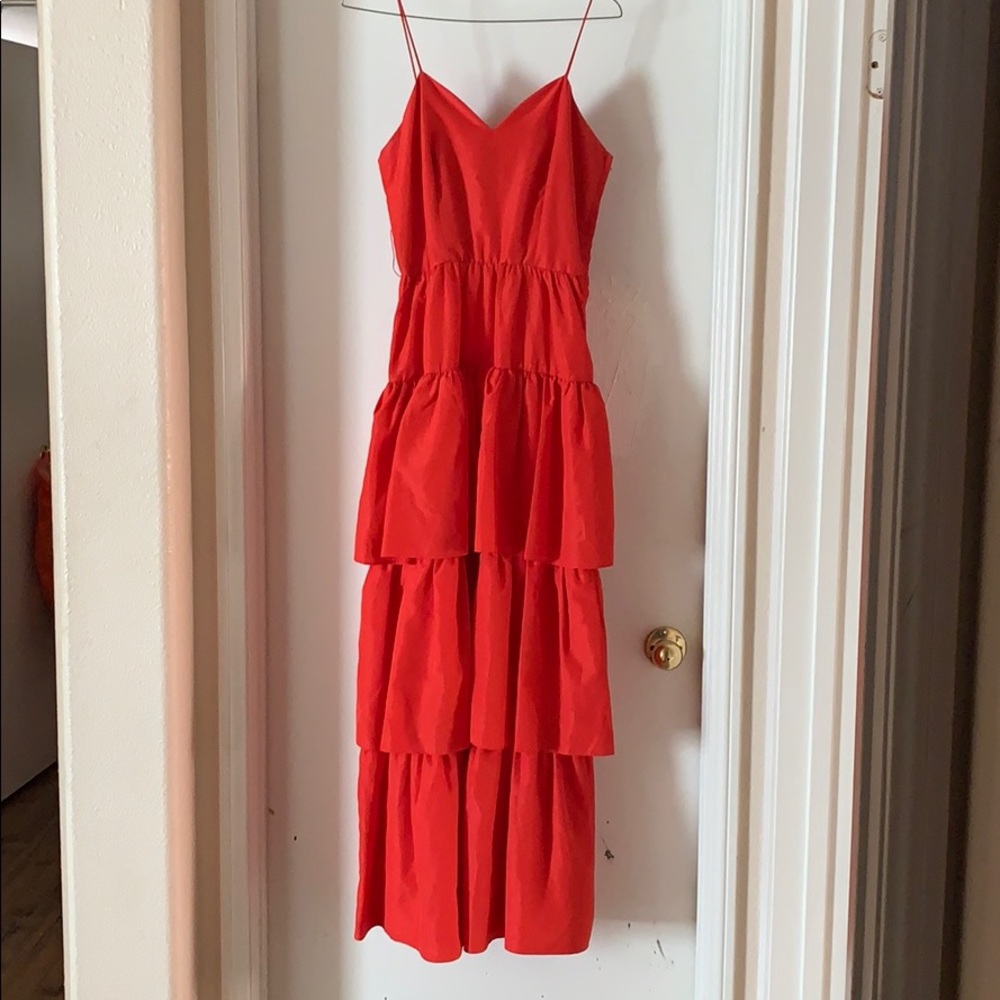 Red evening gown